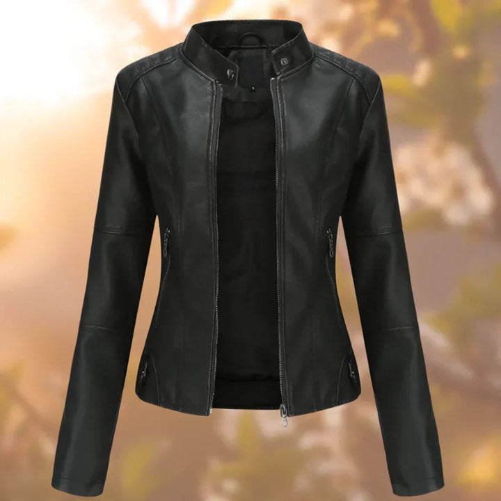 Lydie | Veste de moto pour femme à coupe ajustée et fermeture zippée