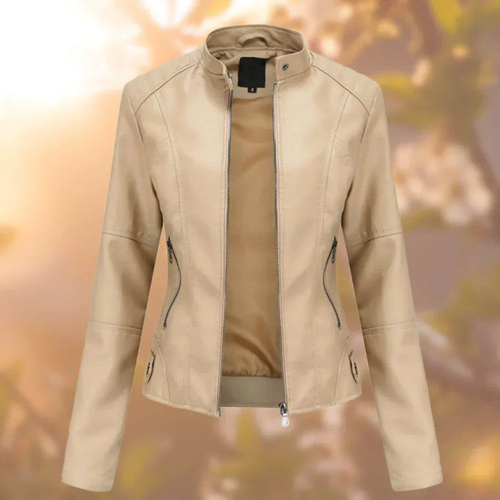 Lydie | Veste de moto pour femme à coupe ajustée et fermeture zippée